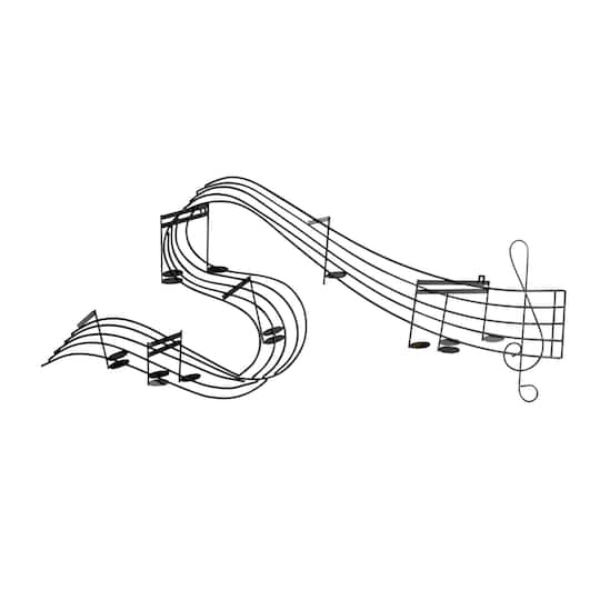 Black Music Notes Iron Traditional Wall Decor